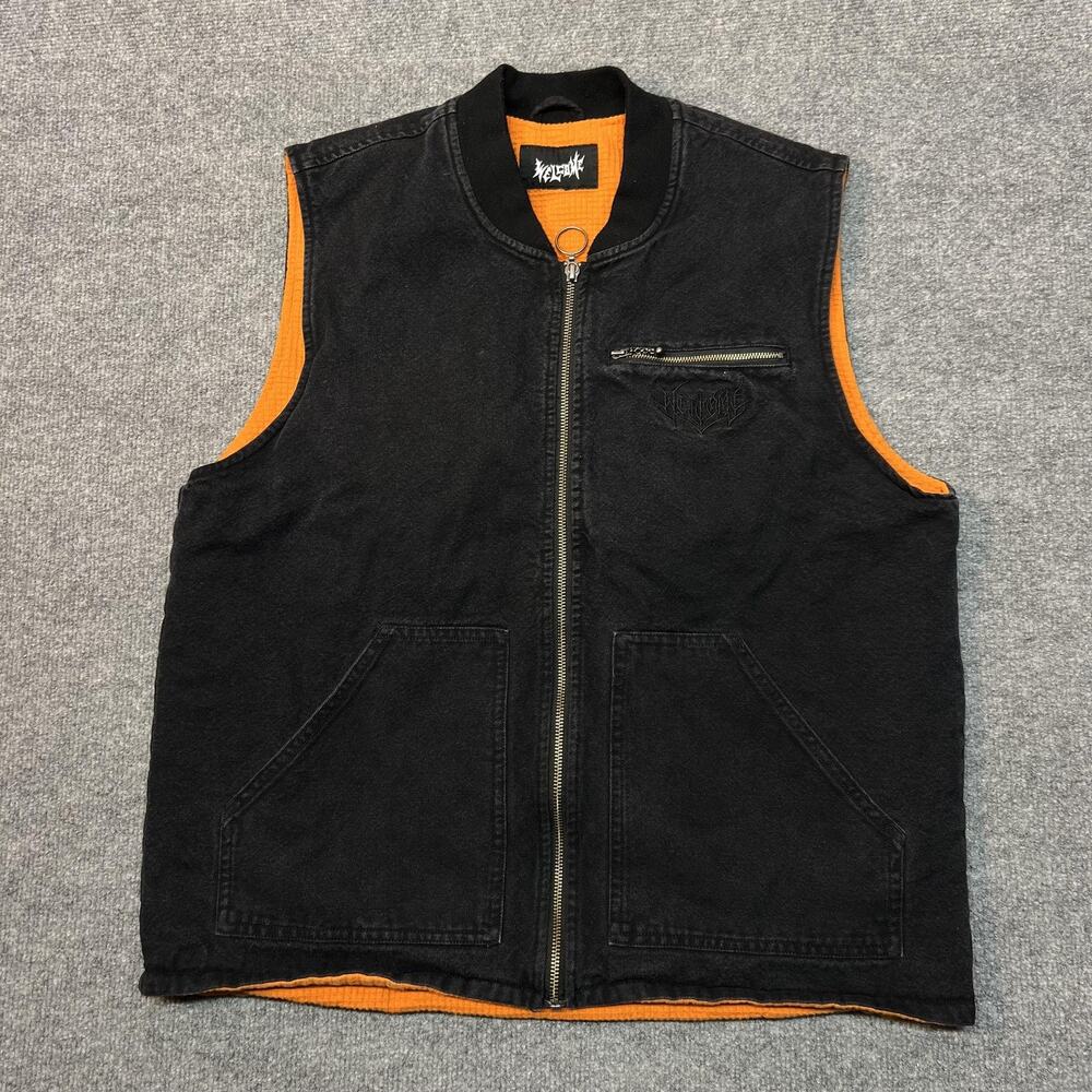 Welcome Skateboards Splinter Canvas Embroidered Zip Vest Men's Large
